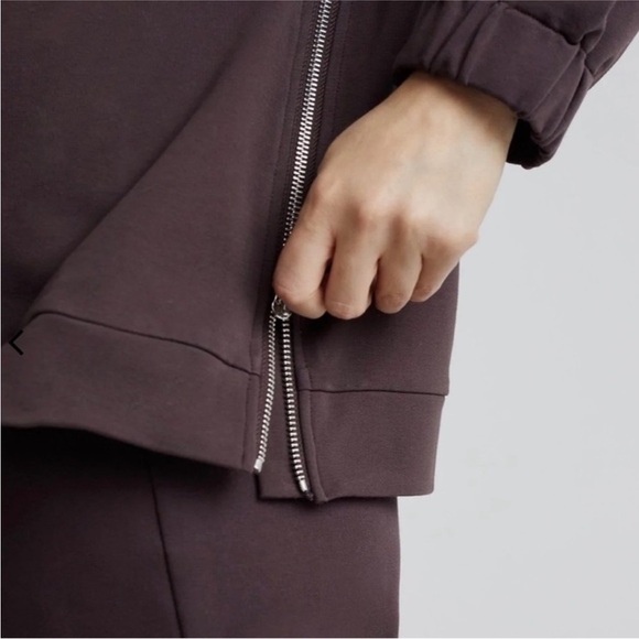 VARLEY Chocolate Plum Warwick Funnel Neck Pullover Side Zipper Sweatshirt Size M - Picture 2 of 11